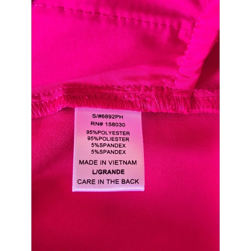 Love Tree Hot Pink Pleated High Waist Shorts Womens Large 6892PH Elastic Back